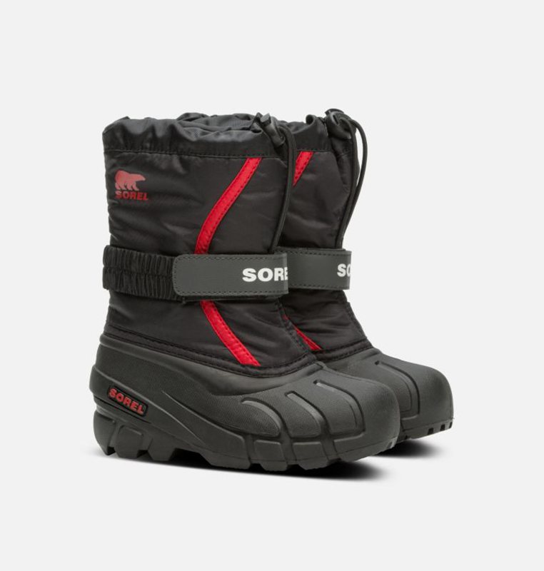 Kids Snow Boots Black/Red - Sorel Childrens Flurry™ - 730561-IVP